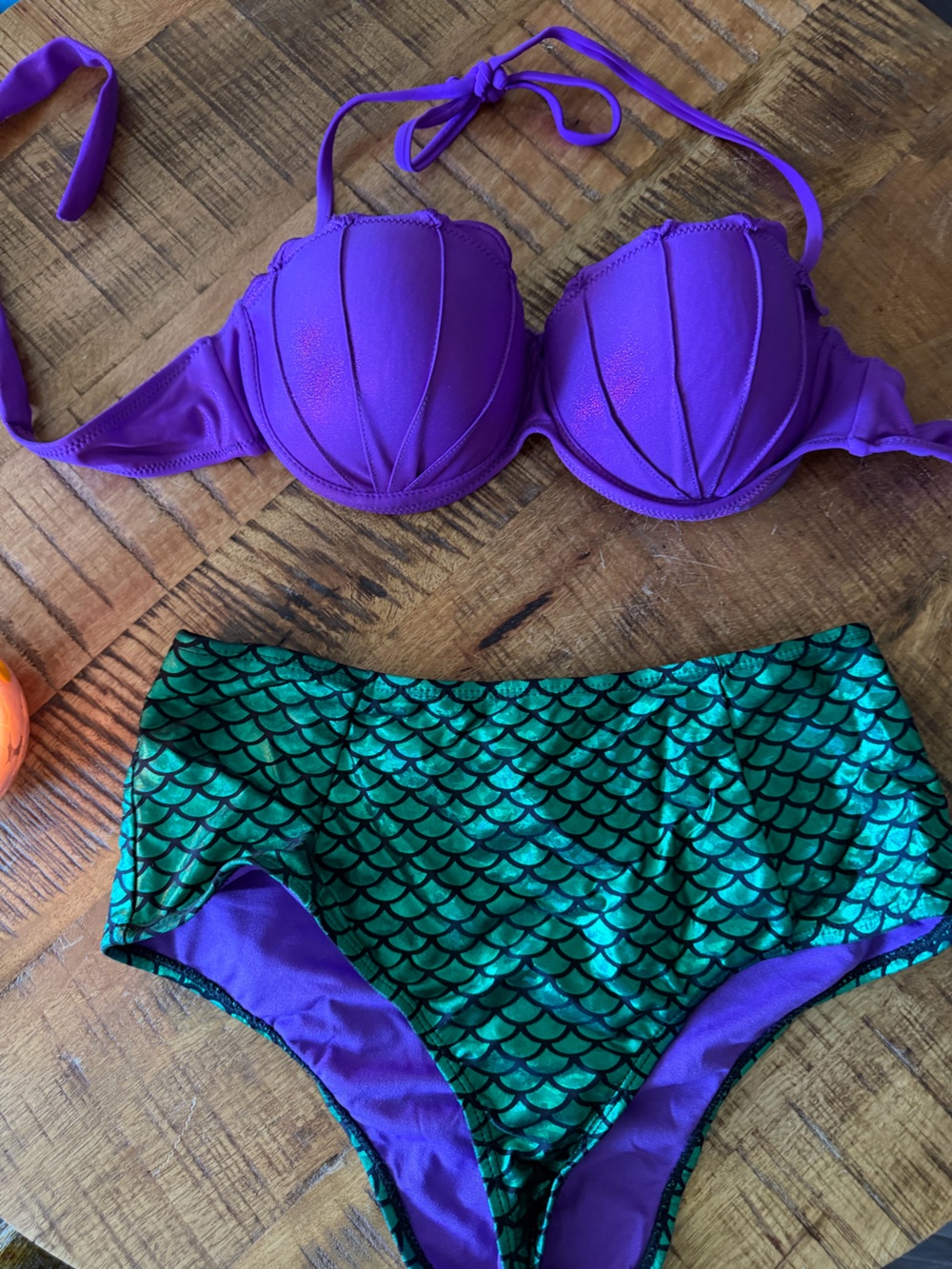 Disney Purple and Teal Swim Top